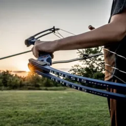 GENESIS Archery Compound Bow Kit Left-Handed Adjustable Draw Length 15″-30″ & Weight 10-20 lbs Red