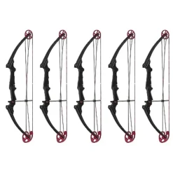 GENESIS Archery Compound Bow Adjustable Draw Length 15″-30″ & Weight 10-20 lbs Left-Handed Black