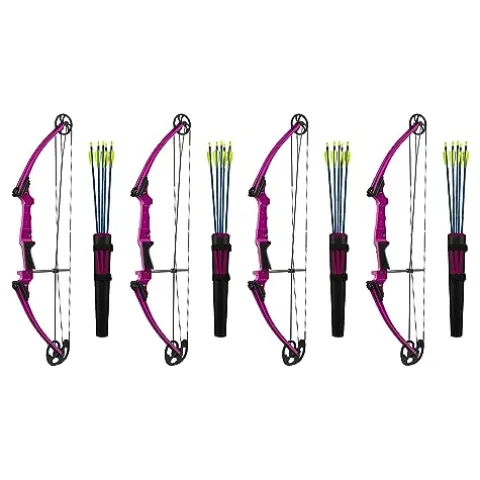 GENESIS Archery Compound Bow Kit Adjustable Draw Length 15″ to 30″ Adjustable Draw Weight 10 to 20 lbs Left-Handed Purple