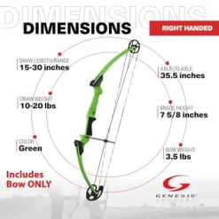 GENESIS Archery Original Adjustable Right-Handed Compound Bow Green (3 Pack)