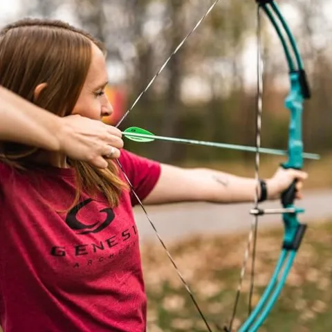 GENESIS Archery Original Adjustable Right-Handed Compound Bow for Beginners & Experts Yellow