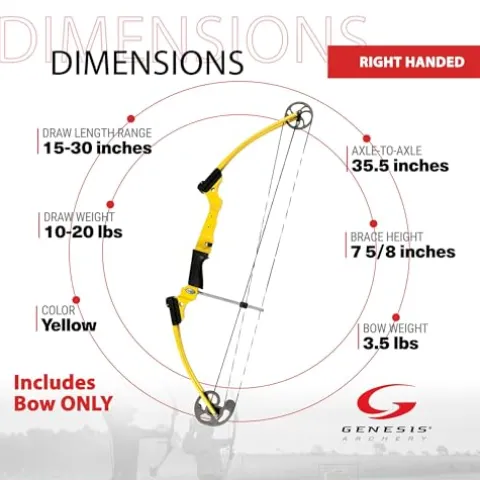 GENESIS Archery Original Adjustable Right-Handed Compound Bow Yellow