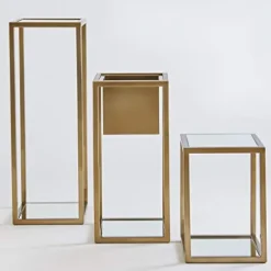 Global Views Escher Pedestal Planter Brass Multi Color