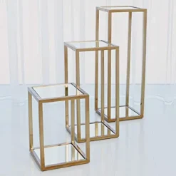 Global Views Escher Pedestal Planter Brass Multi Color