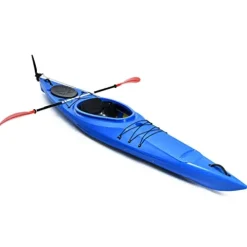 GLOBALWAY 12FT Sit-in Kayak with Storage, 1-Person Surfing Raft Blue