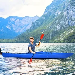 GLOBALWAY 12FT Sit-in Kayak with Storage, 1-Person Surfing Raft Blue