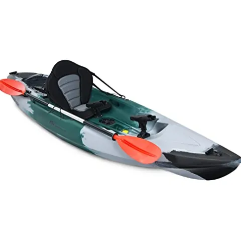 GLOBALWAY 9.7FT Sit-On-Top Fishing Kayak with Paddle & Rod Holders Gray + Green
