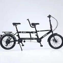 GOJLEX Foldable Tandem Bike 20” City Folding Bicycle Black