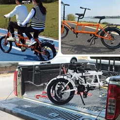 GOJLEX Foldable Tandem Bike 20” City Folding Bicycle Black