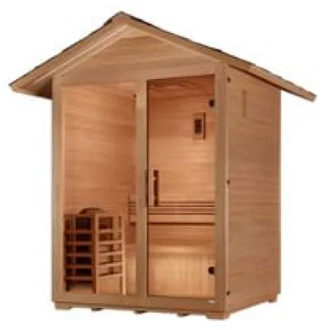 Golden Designs GDI-8103-01 Arlberg 3 Person Traditional Outdoor Steam Sauna – Canadian Hemlock