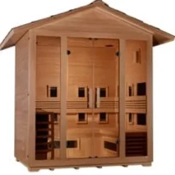 Golden Designs GDI-8125-01 Gargellen 5 Person Hybrid Outdoor Steam Sauna – Canadian Hemlock