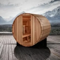 Golden Designs GDI-B002-01 St. Moritz 2 Person Barrel Traditional Steam Sauna – Pacific Cedar