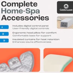 Golden Wave Far Infrared Sauna Dome Home Spa Basic White