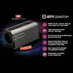 Golf Buddy Aim Quantum Golf Laser Rangefinder Grey and Black