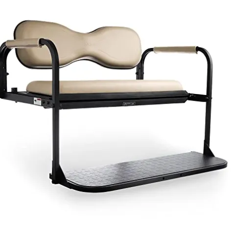 Golf Cart King MODZ® Flip4 EZGO RXV Rear Seat Kit Stone Beige