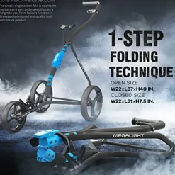 Golf Trolley TGU 3-Wheel Golf Cart Blue