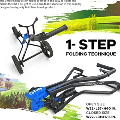 GolfWishbone Golf Push Cart Blue