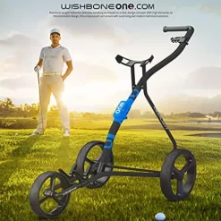 GolfWishbone Golf Push Cart Blue