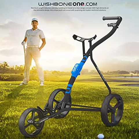 GolfWishbone Golf Push Cart Blue