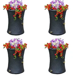 Good Ideas Impressions 50 Gallon Nantucket Rain Barrel Planter Brown (4 Pack)
