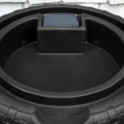 Good Ideas Impressions 50 Gallon Nantucket Rain Barrel Water Collector with Garden Planter and Brass Spigot Black