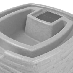 Good Ideas Impressions Riverwalk 50 Gallon Faux Slate Surface Dual Spigot Rain Barrel Light Granite 4 Pack