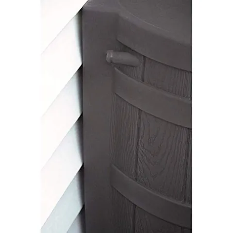 Good Ideas Rain Wizard 50 Gallon Plastic Rain Barrel Water Collector with Brass Spigot Brown