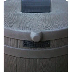 Good Ideas Rain Wizard 50 Gallon Plastic Rain Barrel Water Collector with Brass Spigot Brown