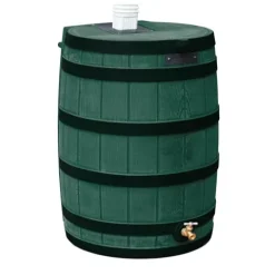 Good Ideas Rain Wizard 50 Gallon Water Storage Barrel Green (4 Pack)