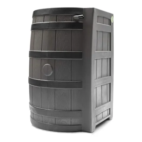 Good Ideas Rain Wizard 50 Gallon Water Storage Barrel Oak With Darkened Ribs (3 Pack)