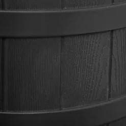 Good Ideas Rain Wizard 40 Gallon Plastic Rain Water Collection Barrel Drum with Brass Spigot Black