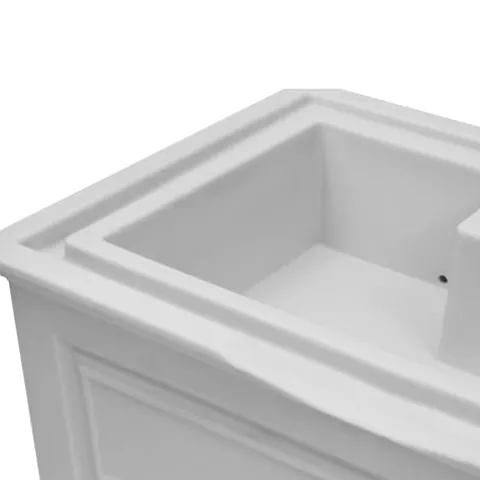 Good Ideas Savannah Colonial Style 42 Gallon Rain Saver Barrel with Planter and Brass Spigots Light Gray 4 Pack