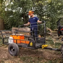 Gorilla Carts Rugged Outdoor ATV Trailer Utility Garden Cart 1400 lb Capacity Black