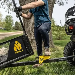 Gorilla Carts Rugged Outdoor ATV Trailer Utility Garden Cart 1400 lb Capacity Black