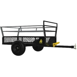 Gorilla Carts Rugged Outdoor ATV Trailer Utility Garden Cart 1400 lb Capacity Black