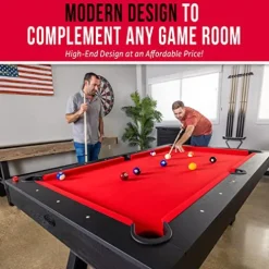 GoSports 7 ft Pool Table with Wood Finish Red