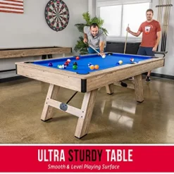 GoSports 7 ft Pool Table with Wood Finish Blue