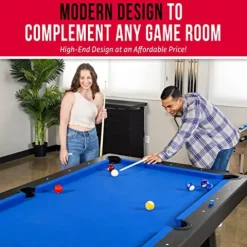 GoSports 8 ft Pool Table with Wood Finish Blue