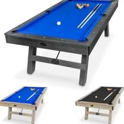 GoSports 8 ft Pool Table with Wood Finish Blue