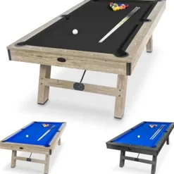 GoSports 8 ft Pool Table with Wood Finish Black