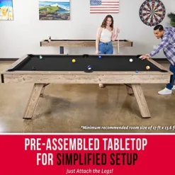 GoSports 8 ft Pool Table with Wood Finish Black