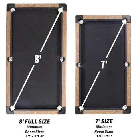 GoSports Portable 8ft Pool Table No Assembly Required Oak Black