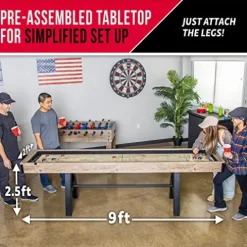 GoSports Premium Shuffleboard Table Brown