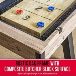 GoSports Premium Shuffleboard Table Brown