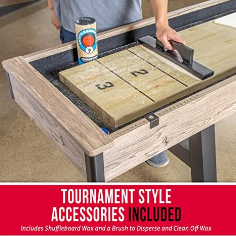 GoSports Premium Shuffleboard Table Brown