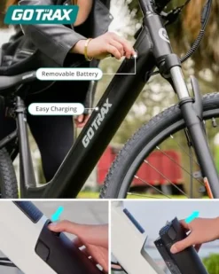 Gotrax Electric Bike 26″ Max Range 30Miles(Pedal-assist1) & 15.5/20Mph Power by 250/350W, 3 Riding Modes & Adjustable Seat, 7-Speed & Front Shock Absorber, Commuter Electric Bicycle for Adults, Black