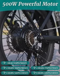 Gotrax F2 20″ Folding Electric Bike Black Large