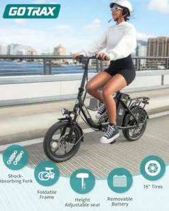 Gotrax NEPHELE 16″ Folding Electric Bike White
