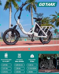 Gotrax NEPHELE 16″ Folding Electric Bike White