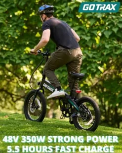 Gotrax R1 20″ Folding Electric Bike 40 Miles Range 48V 350W White